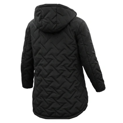 کاپشن زنانه کلاه دار مشکی B1