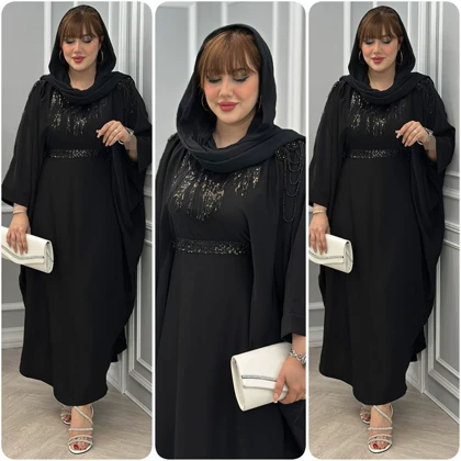 مانتو عبایی سردوش دار مزونی