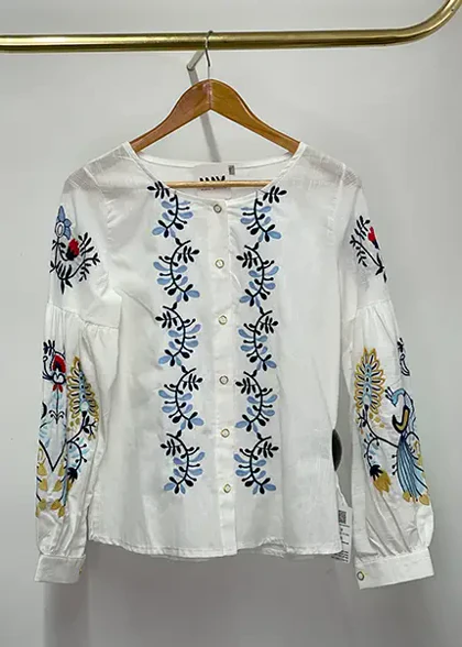 شومیز گلدوزی طاووس کد 4031