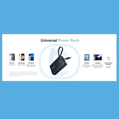 پاور بانک 10000 تایپ‌سی 45 وات و USB بیسوس PPPG-1W45C P10076803123