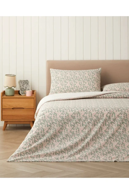 سرویس روتختی دو نفره English Home مدل Chirping Bloom پنبه‌ای
