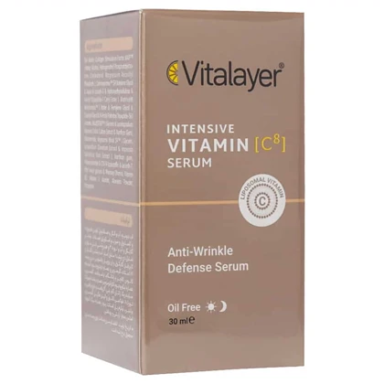سرم صورت قطره چکانی ویتامین سی ویتالیر ضد چروک مناسب انواع پوست 30ml