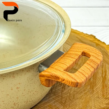 قابلمه 24 ونیز دسته چوبی درب پیرکس کاپوچینو هاناتک