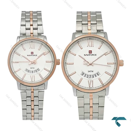 ساعت ست نیوی فورس NF9238 دورنگ رزگلد NaviForce-7765-S