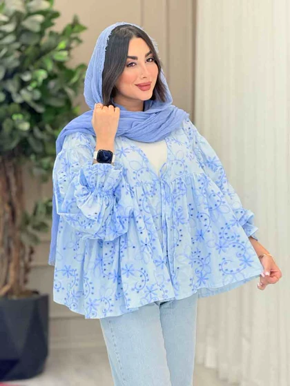 مانتو طرح گل چین‌دار 6749