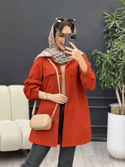 مانتو جیب نما بغل سه دکمه
