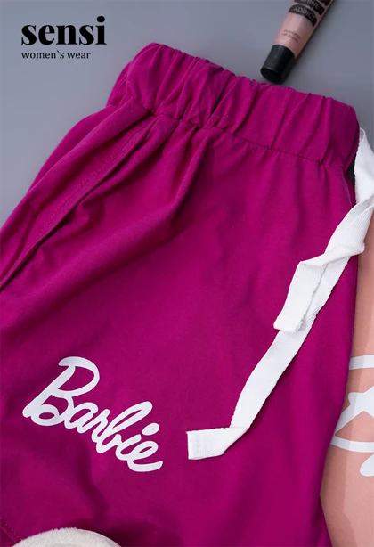 ست کراپ شورتک barbi چاپی