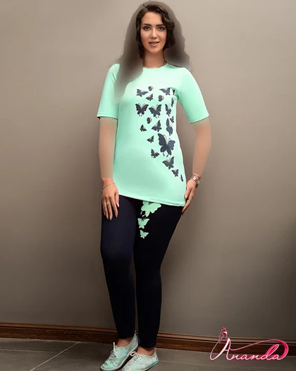 تیشرت شلوار زنانه تریکو پروانه