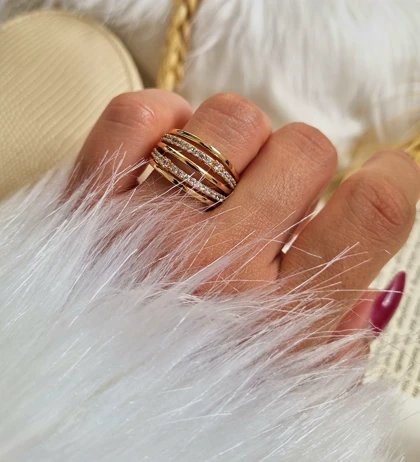 انگشتر طرح طلا ژوپینگ ماه گل