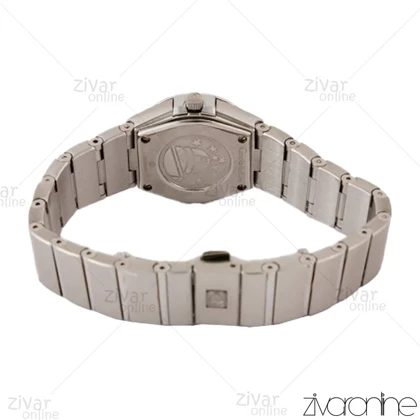 ساعت امگا کانسلیشن زنانه سیلور صفحه صدفی ایندکس نگین‌دار 104222