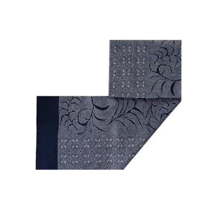 شال گردن طرحدار طوسی و سورمه ای