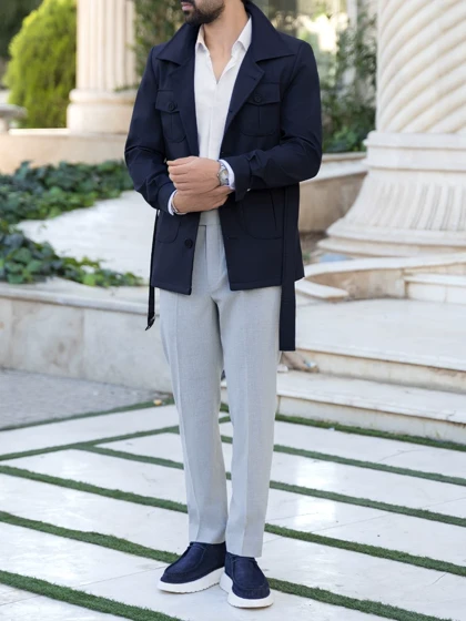 بارانی سرمه‌ای کد r117