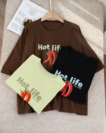 تیشرت باکسی Hot life کد 29376