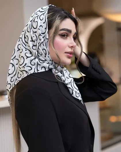 مینی اسکارف مجلسی حریر شاین - مناسب برای استایل شب، میهمانی و روزمره