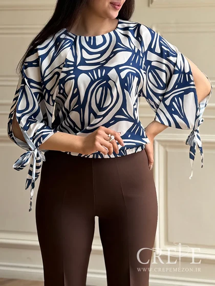 شومیز ساتن سیلک طرحدار