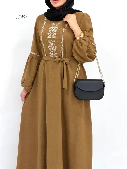 پیراهن بلند سوپرکلوش گلدوزی لعیا 1