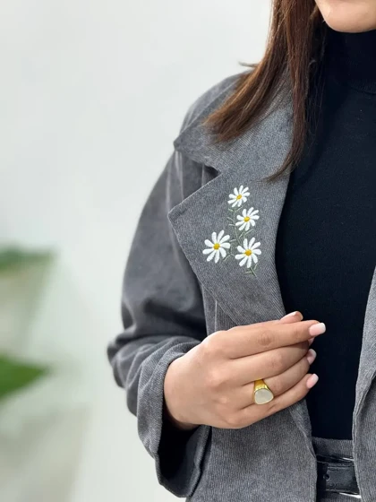 ست کت و دامن گلدوزی سیمین