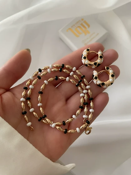 گردنبند و گوشواره میناکاری ژوپینگ