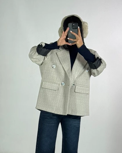 پالتو لامر آستین دکمه   کد 600057