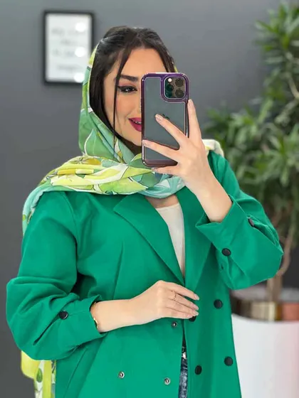 مانتو لینن شش دکمه آستین پیله