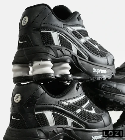 کفش کتانی مردانه مشکی سفید نایک NIKE x SUPREME shox ride 2