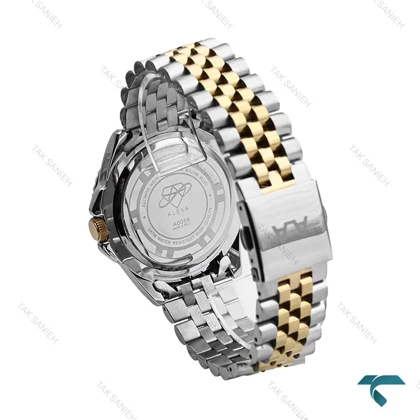 ساعت مچی الکسا A0058 مردانه دورنگ طلایی صفحه مشکی Alexa-6231-G