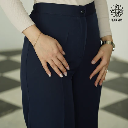 شلوار زنانه سرمه ای مدل فول بگ