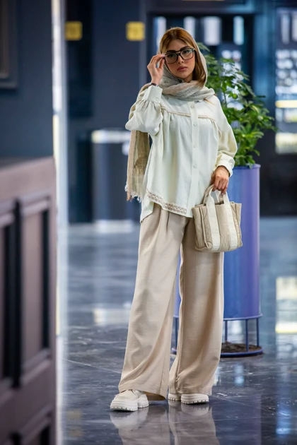 مانتو کرسپو سینه چین خرجکار کنفی