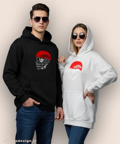 هودی مردانه و زنانه طرح اسکلت کوهنوردی کد 1068