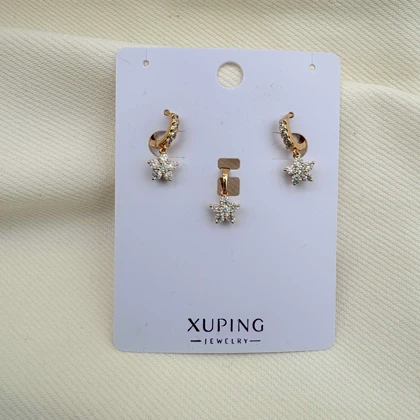 نیم ست ستاره نگینی ژوپینگ بدون زنجیر