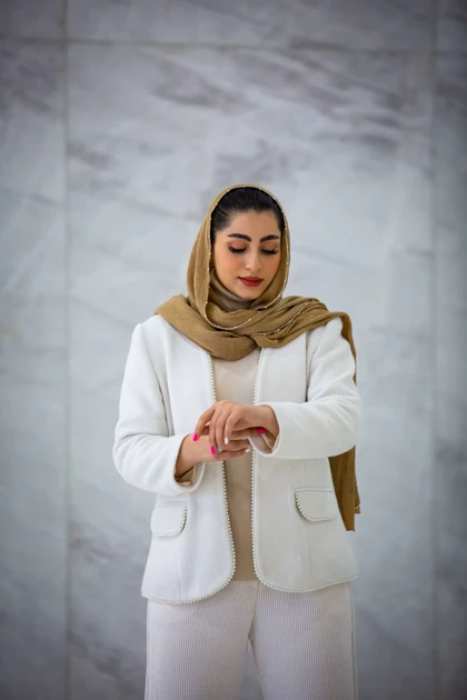 کت کجراه مغزی مروارید دوزی