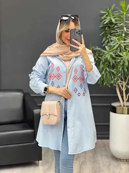مانتو لینن طرح لوزی
