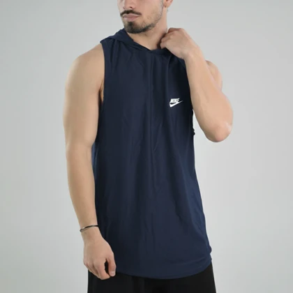 رکابی کلاهدار ورزشی مردانه نایک مدل VHD-Dri Fit-4K1003 سرمه ای