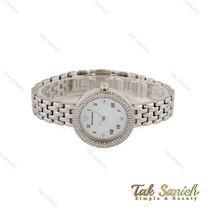 ساعت امپریو آرمانی زنانه دورنگین سیلور صفحه سفید Armani-5180-L