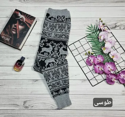 شلوار بافت سه بعدی طرح گوزن