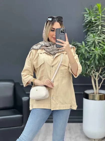مانتو سرشانه پاگن دو جیب
