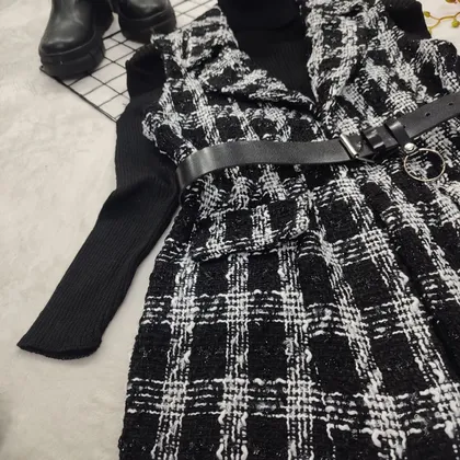 ست دوتکه وست شانل و کمربند کد 1060