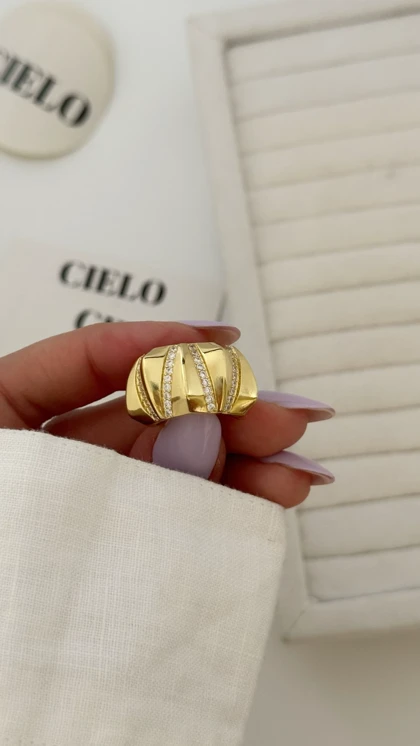 انگشتر طرح طلا پهن