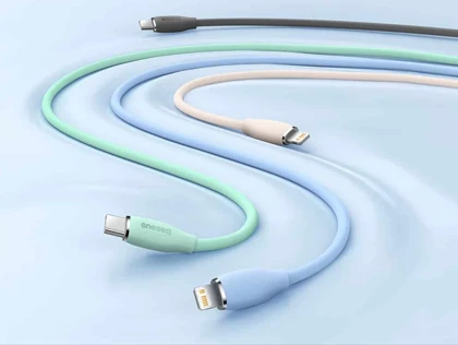 کابل یواس‌بی به لایتنینگ شارژ سریع و انتقال دیتا بیسوس Baseus CAGD000103 Jelly Liquid Silica Gel USB to iP Fast Charging Data Cable 2.4A 2m