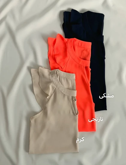 تاپ حلقه آستین چین‌دار کد 2734