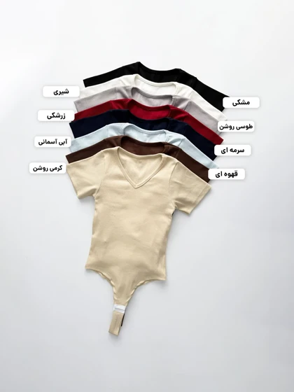 بادی کبریتی یقه هفت آستین کوتاه