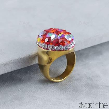 انگشتر سواروسکی با نگین های قرمز 30101