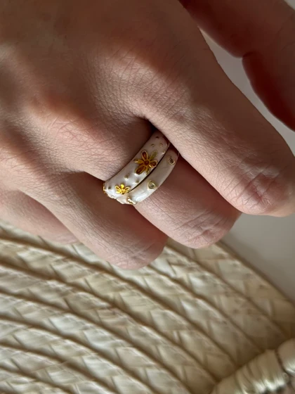 انگشتر مینایی باغ آبی