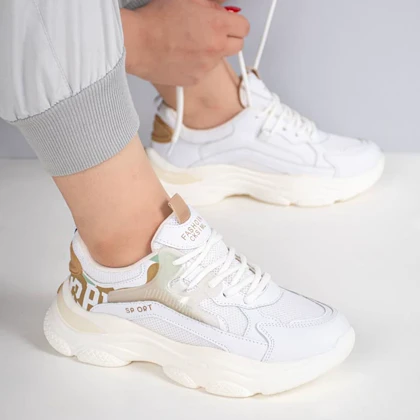 کفش و کتانی زنانه و دخترانه مدل فشیون FASHION رنگ سفید