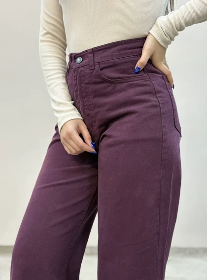 شلوار بگ جین بنفش 3838 آمسو