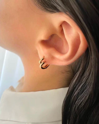 گوشواره حلقه‌ای پیچ ژوپینگ