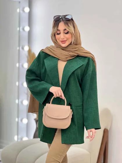 مانتو کتی دو دکمه جیب نما