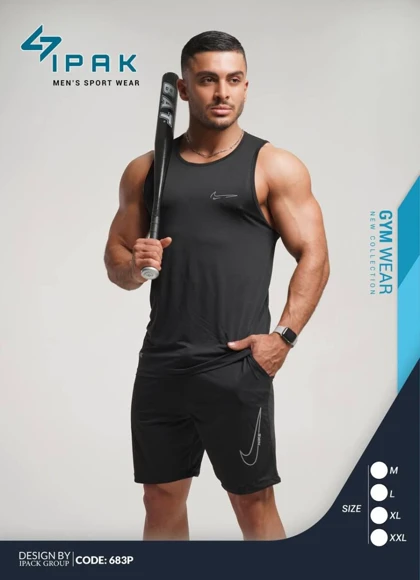 ست رکابی و شلوارک ورزشی مردانه کد 105225