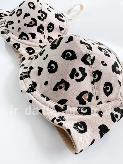 سوتین تک اسفنجی فنر دار نخ پنبه طرح پلنگی درشت براگور