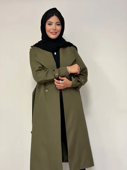 ترنچ کت بلند آستردار شیما
